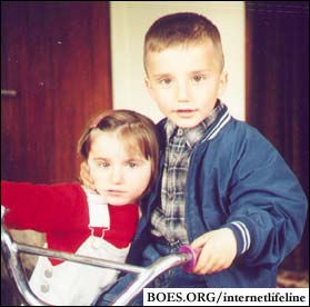 Rinor Peci and his 2½ years old sister Djelléza, after his overseas life-saving surgery