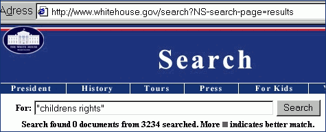 White House Search 4, childrens rights